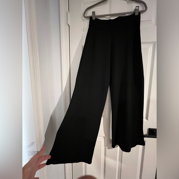 Cult Gaia Knit Wide Leg Black Pants Size M stretch Excellent condition comfy - Picture 3 of 10